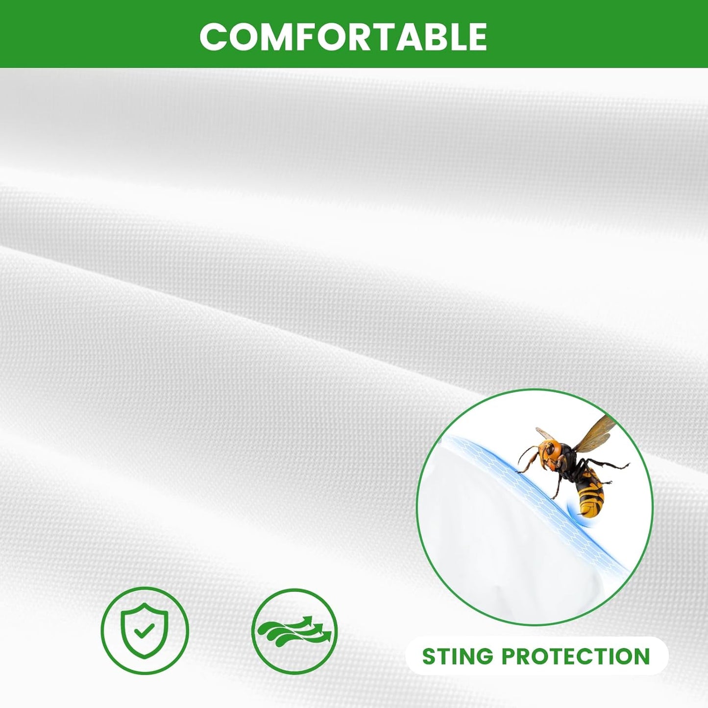 Bee Suit Sting Proof for Women Men, Full Body Bee Keeper Suits with Gloves & Veil Hood for Removing Yellow Jacket Wasp Nests (L)