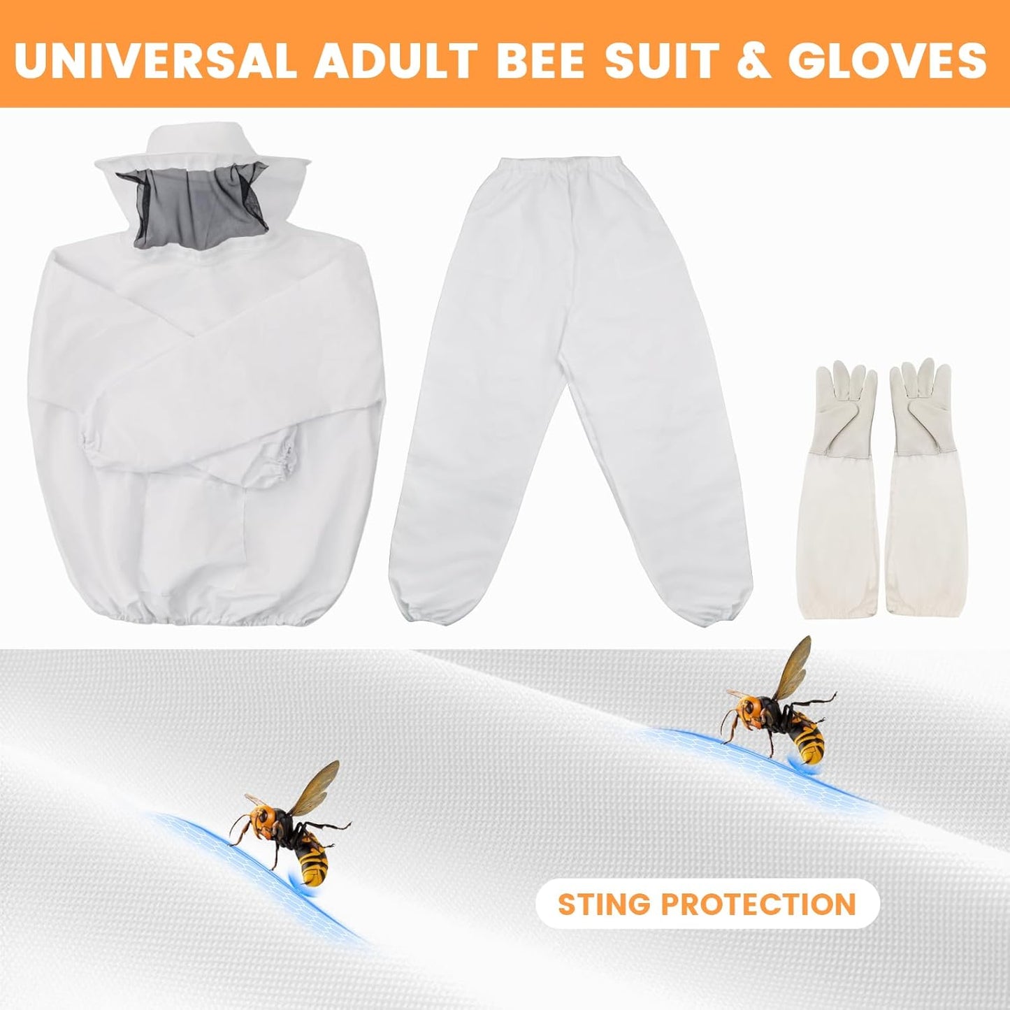 Newest 8 Frame Beehive Starter Kit Hand Painted Includes Beekeeping Supplies Tools and Sting Proof Bee Suit