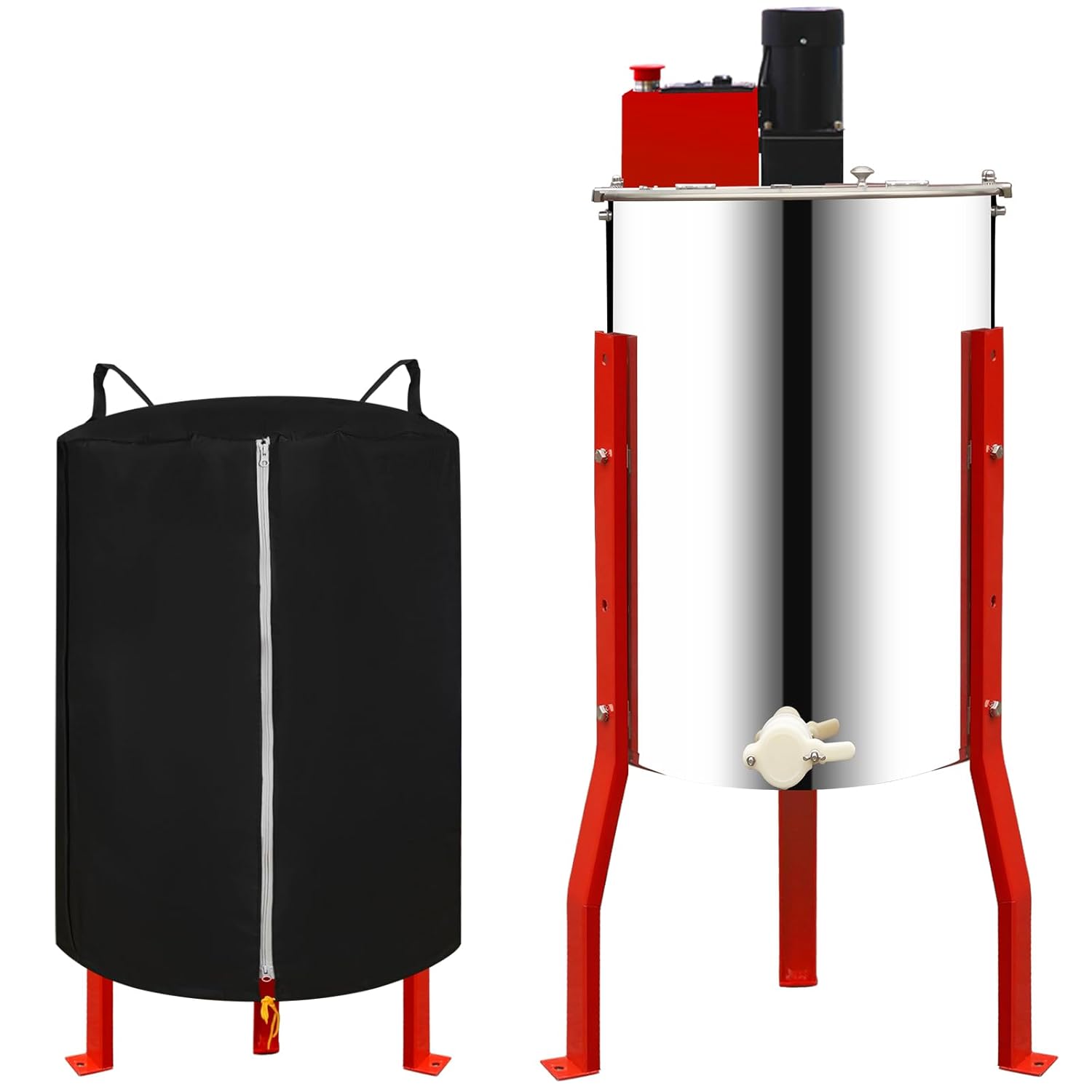 Newest 2/4 Frames Honey Extractor Electric with Protective Cover, 2nd Gen Intelligent Control Device Designed for Beekeepers