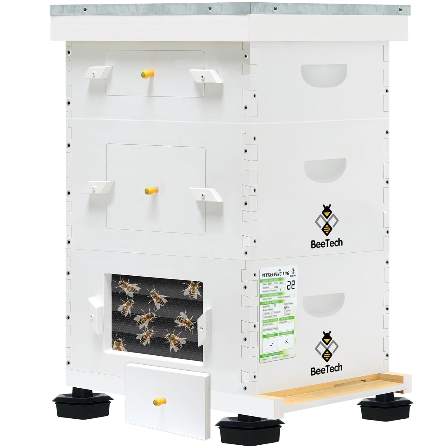 8 Frame Langstroth Beehive Deep Brood Box Painted Not Includes Wooden Frames & Waxed Foundations (Unassembled)