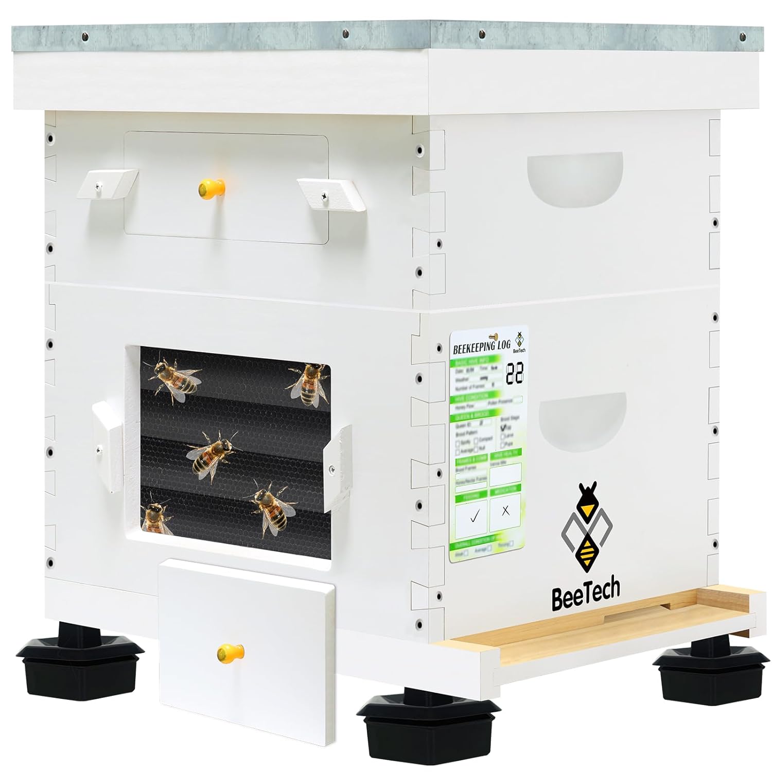 8 Frame Langstroth Beehive Deep Brood Box Painted Not Includes Wooden Frames & Waxed Foundations (Unassembled)