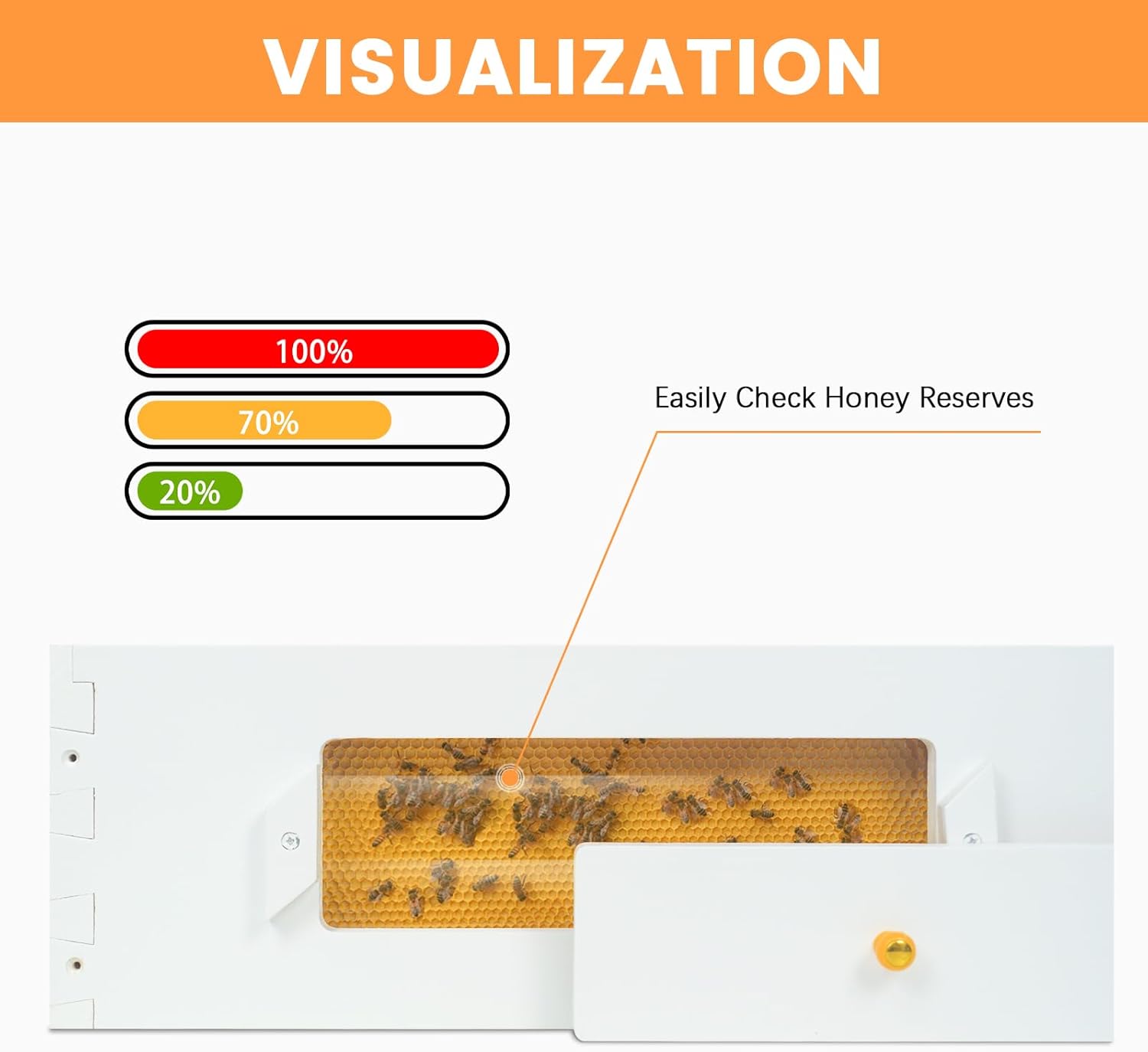 8 Frame Langstroth Beehive Medium Super Box Hand Painted Not Includes Wooden Frames & Waxed Foundations (Unassembled)