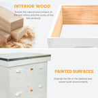 10 Frame Langstroth Medium Super Bee Hive Box Include Beehive Frames and Wax Foundations (Unassembled)