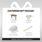 BeeTech 2/4 Frames Manual Honey Extractor Kit Include Frame Grip, Uncapping Knife and Double Sieve for Beekeeping Starter Harvest Honey