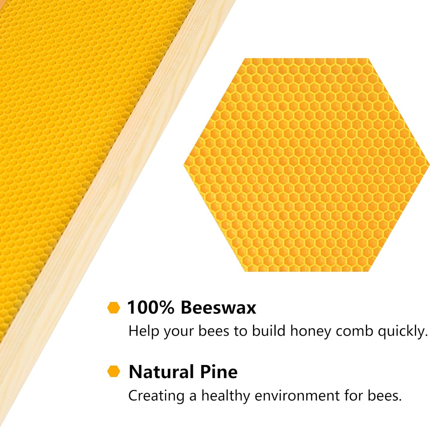 10-Pack Medium Super Box Wooden Beehive Frames and Beeswax Dipped Plastic Foundations for Beekeeping (Unassembled)