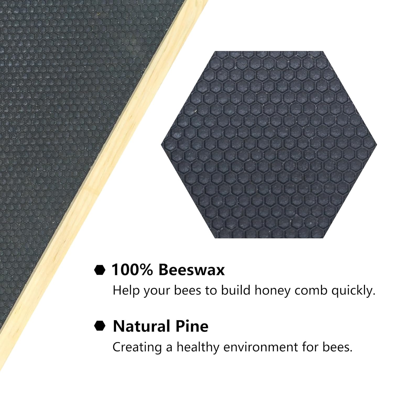 10-Pack Deep Brood Box Wooden Beehive Frames and 100% Beeswax Dipped Plastic Foundations for Beekeeping (Unassembled)