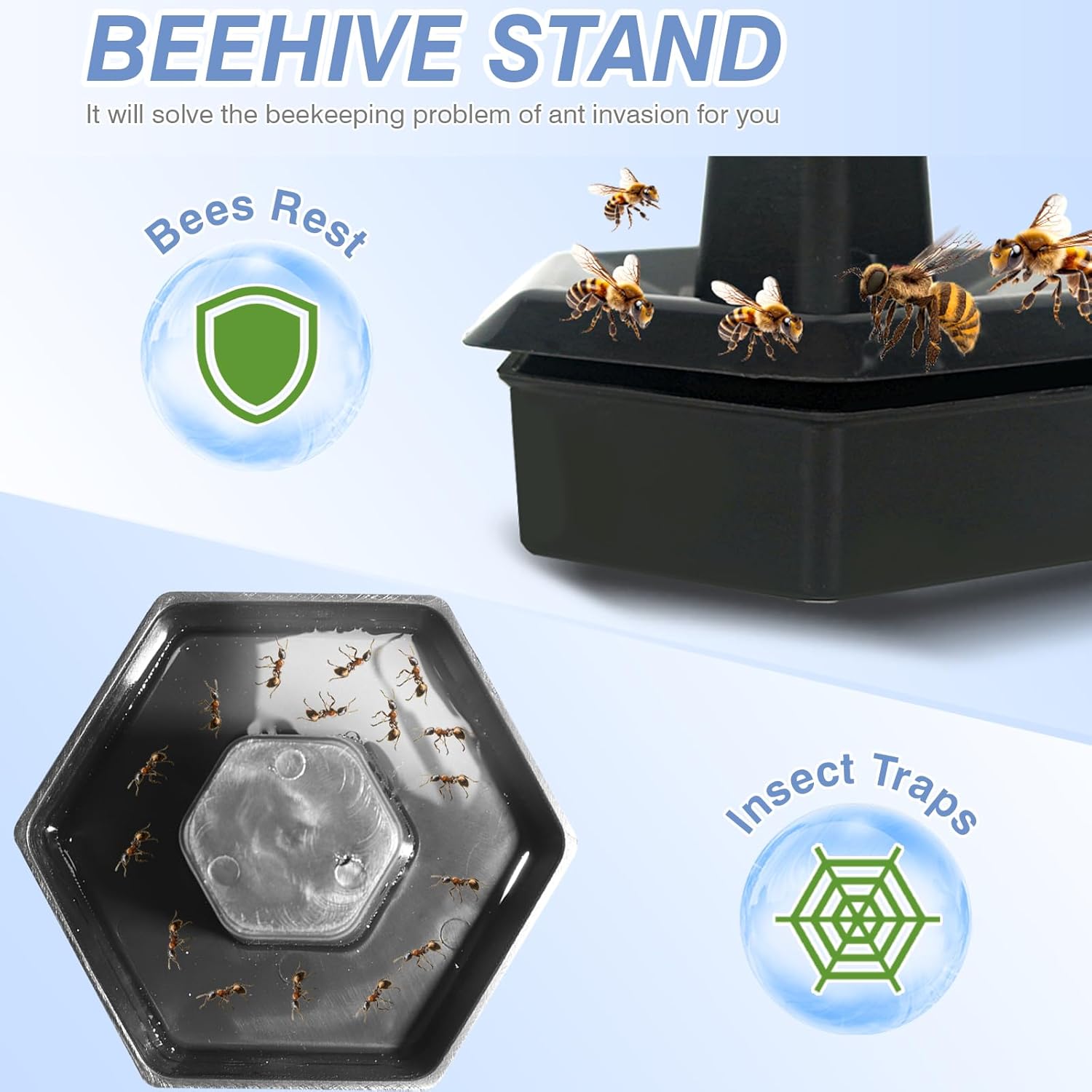 Newest Windows 8 Frame Bee Hive Kit Hand Painted Includes Unassembled Beehive Box with Beehive Frames and Foundations（ (1 Deep & 1 Medium)）