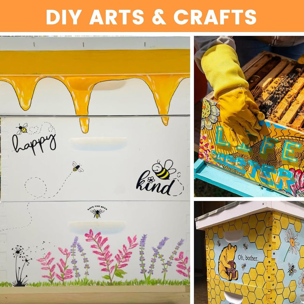 8 Frame Langstroth Beehive Medium Super Box Hand Painted Not Includes Wooden Frames & Waxed Foundations (Unassembled)