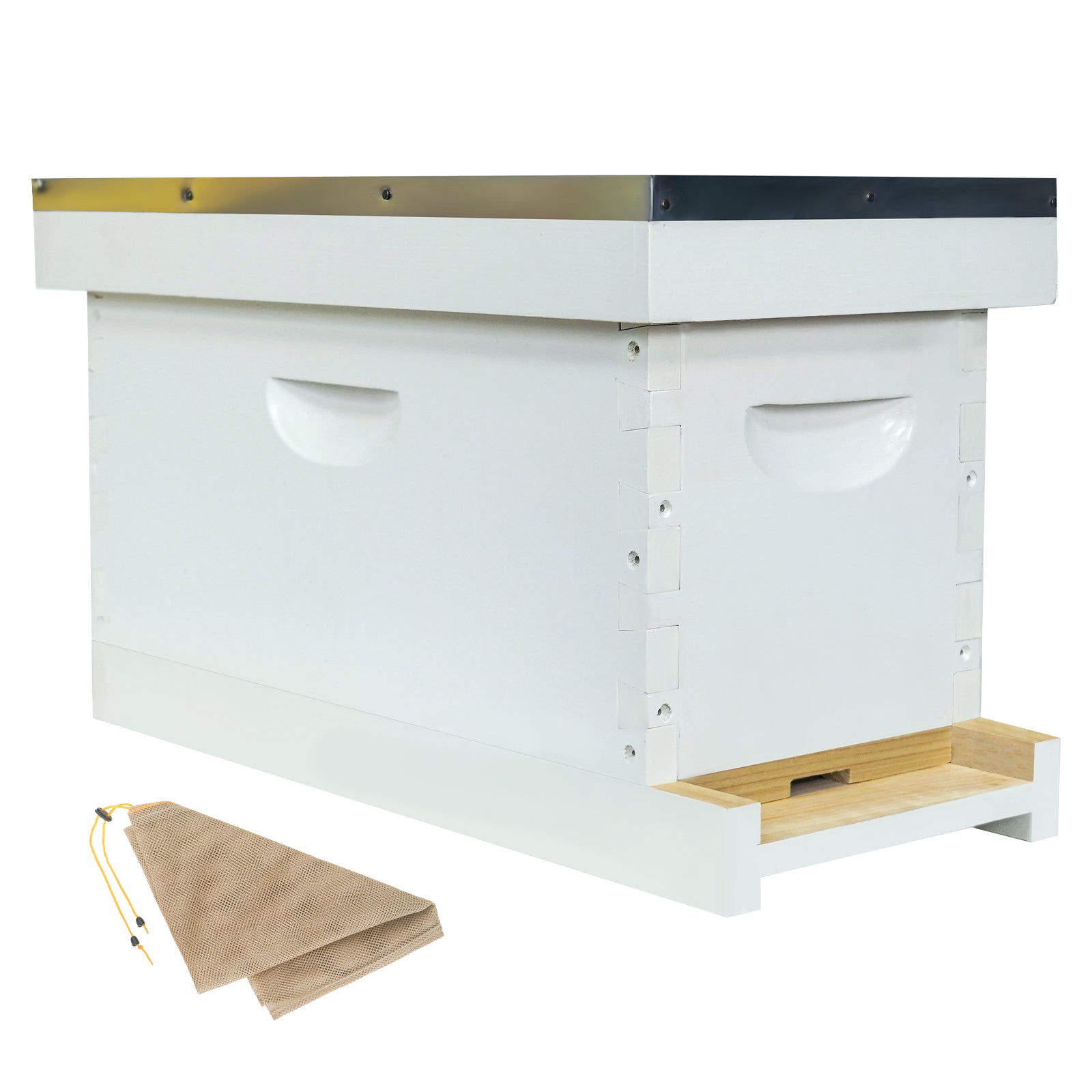 BeeTech 5 Frame Langstroth Nuc Beehive Kit with Mesh Transport Bag, Hand Painted Bee Hive Nuc Box Includes Beehive Frames and Beewax Foundations