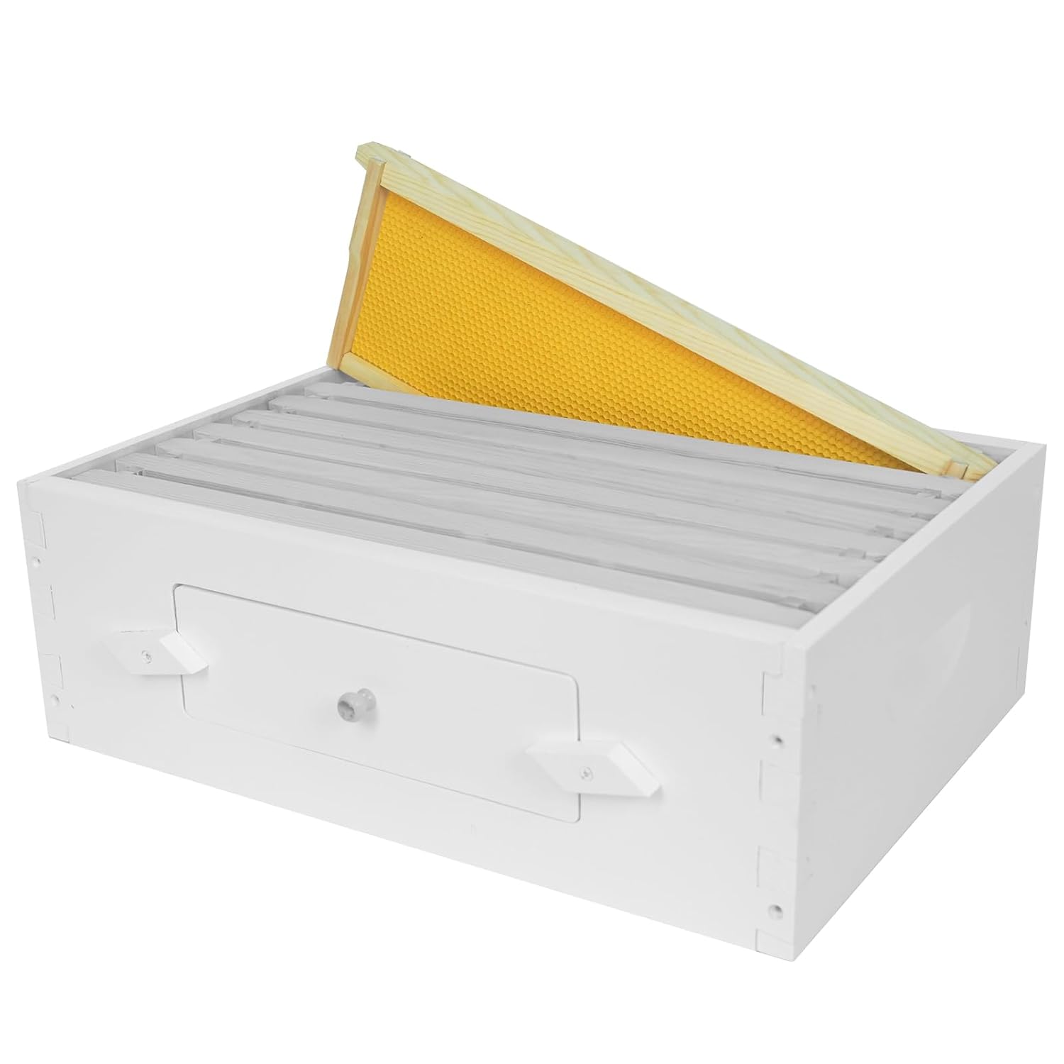 10-Pack Medium Super Box Wooden Beehive Frames and Beeswax Dipped Plastic Foundations for Beekeeping (Unassembled)